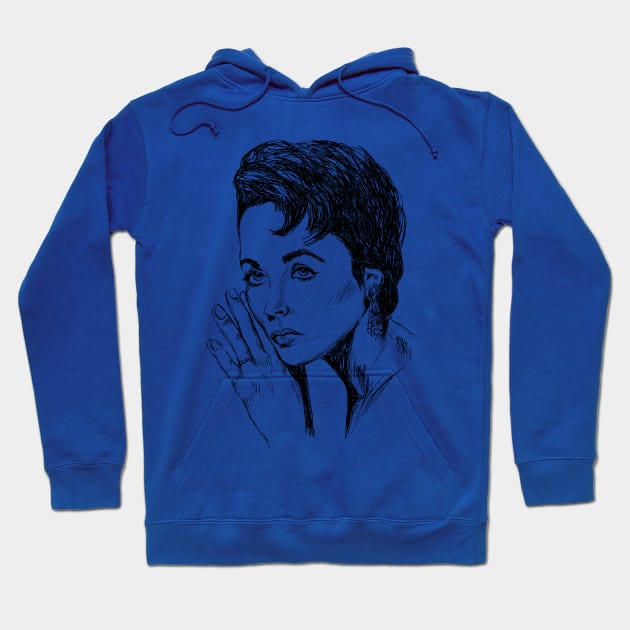 Liz Taylor Portrait Hoodie by rachelsfinelines